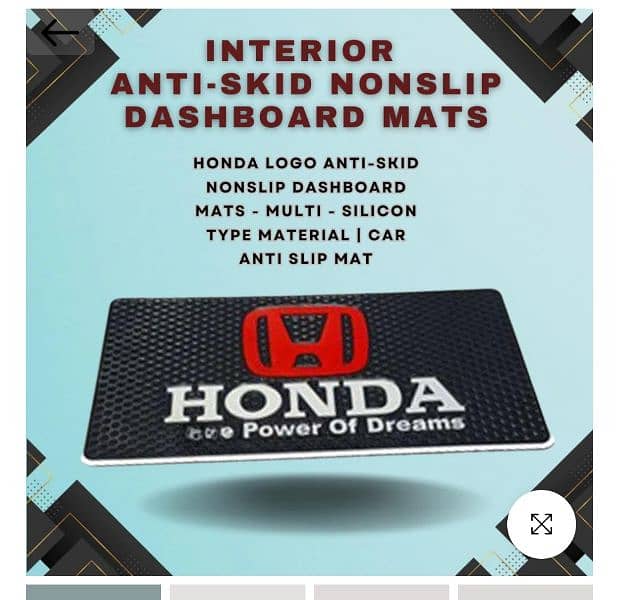 Honda Toyota Suzuki Logo Anti-Skid Nonslip Dashboard Mats - Mul 0