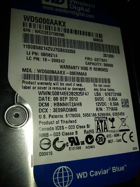 Hard Disk 500 GB, sata 0