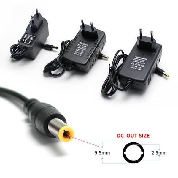12V 1A 1.5 2A 3A Power  Adapter (universal pin) Contact O3O8-44OO88-9 1