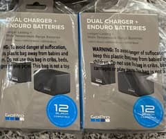 Gopro Hero 12/11/10/9 Dual Battery Charger + Dual Enduro Battery