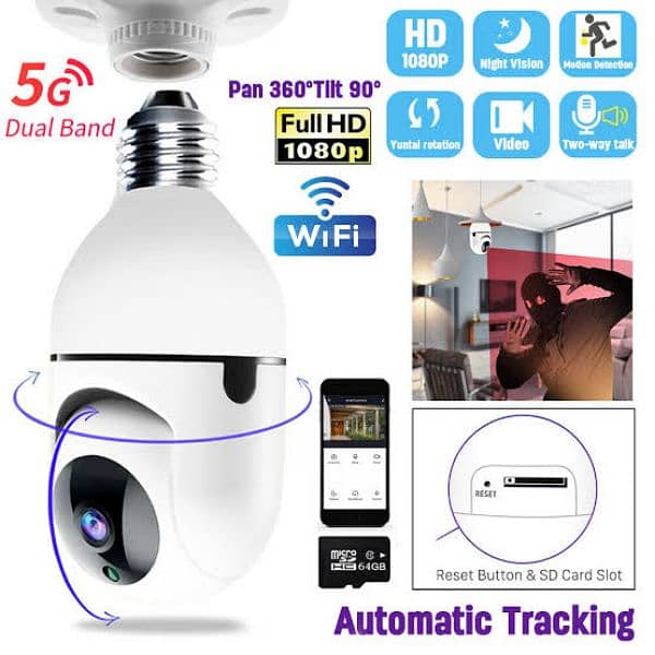 smart wifi bulb camera 1080P for kids room and home 0