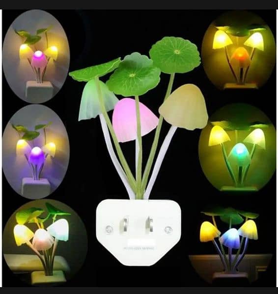 Cute LED Night Light Dimming Sensor Wall Lamp 3 Mushroom Light 2