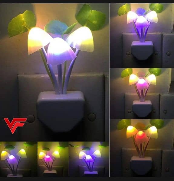 Cute LED Night Light Dimming Sensor Wall Lamp 3 Mushroom Light 3