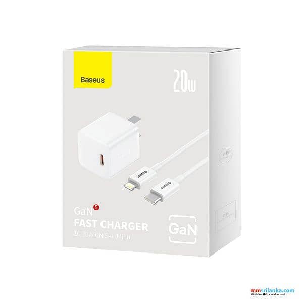 Baseus GaN5 Fast Charger 1C 20W CN Set Mini Type C to iPhone cable 0