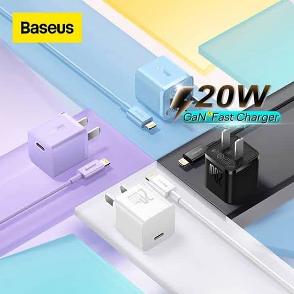 Baseus GaN5 Fast Charger 1C 20W CN Set Mini Type C to iPhone cable 4