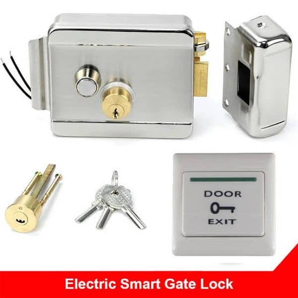 electric main gate lock, video door bell/ finger access control system 1