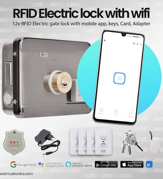 smart electric lock main gate lock fingerprint access control system 3