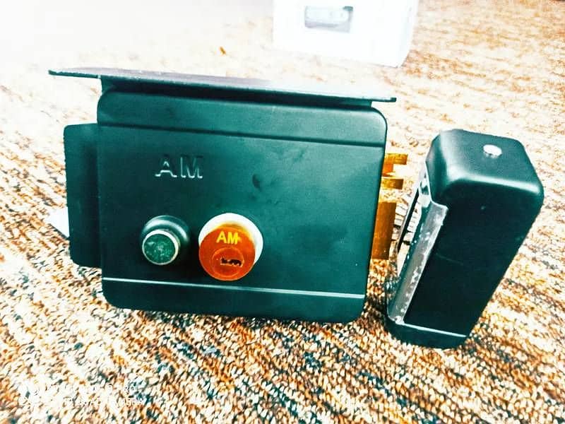 electric main gate lock, video door bell/ finger access control system 4