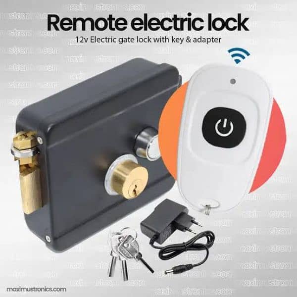 electric main gate lock, video door bell/ finger access control system 6