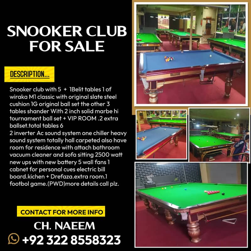 Snooker Club For sale 0