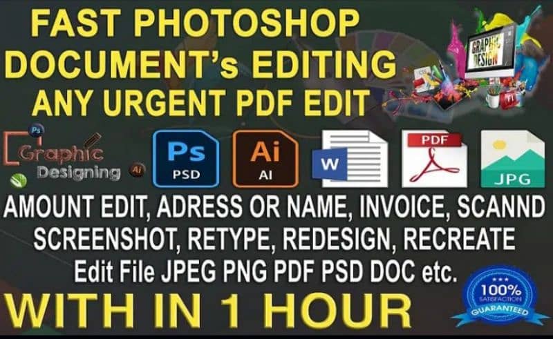 Graphic Design Edit PDF JPG Scanned Screenshot Photoshop Document edit 0