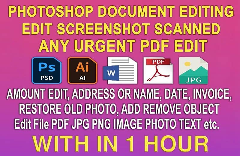 Graphic Design Edit PDF JPG Scanned Screenshot Photoshop Document edit 1