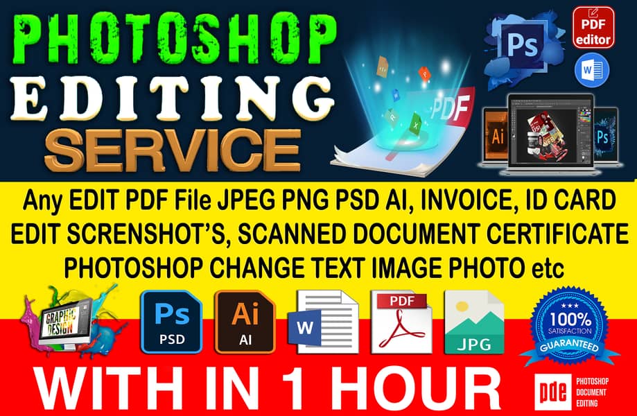 Graphic Design Edit PDF JPG Scanned Screenshot Photoshop document edit 0