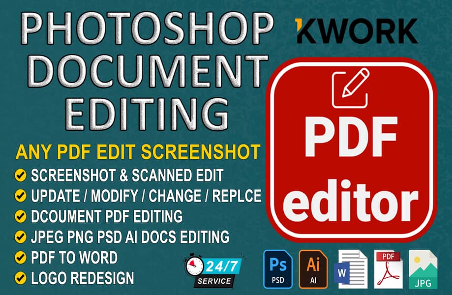 Graphic Design Edit PDF JPG Scanned Screenshot Photoshop document edit 1