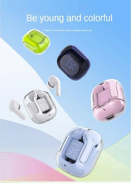 Air 31 Wireless Earbuds Transparent crystal  latest design 7