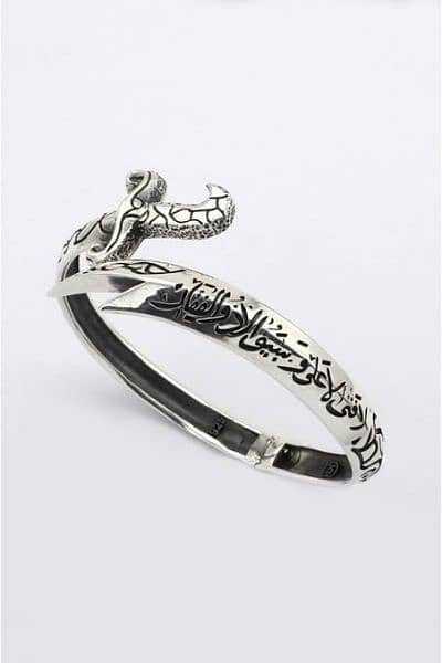 zulfiqar kara bangle turkish style  pure silver 0