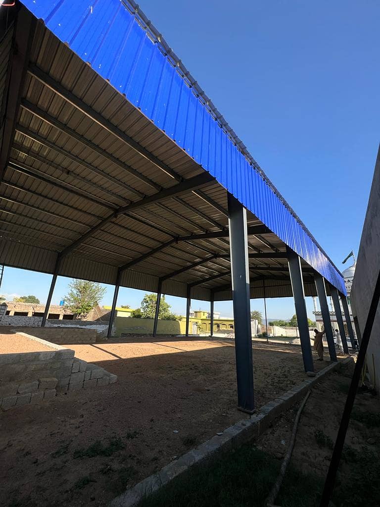 Parking shed with iron structure,Tensile steel structure prefab homes 3