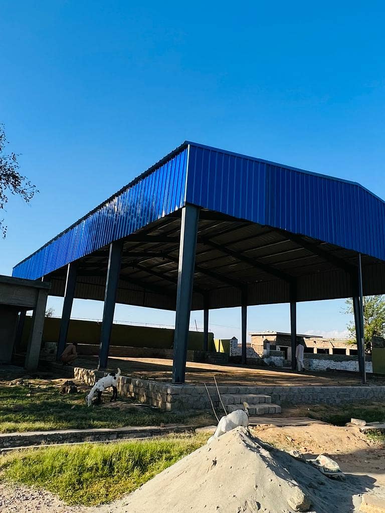Parking shed with iron structure,Tensile steel structure prefab homes 5