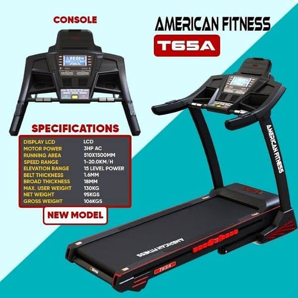 American Fitness Treadmill AC 3 HP Fitness Machine & GYM EQUIPMENT 0