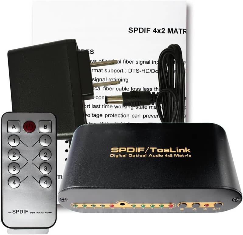 Toslink SPDIF Switch (4x in and 2x out) TOSLINK Digital Optical Audio 12