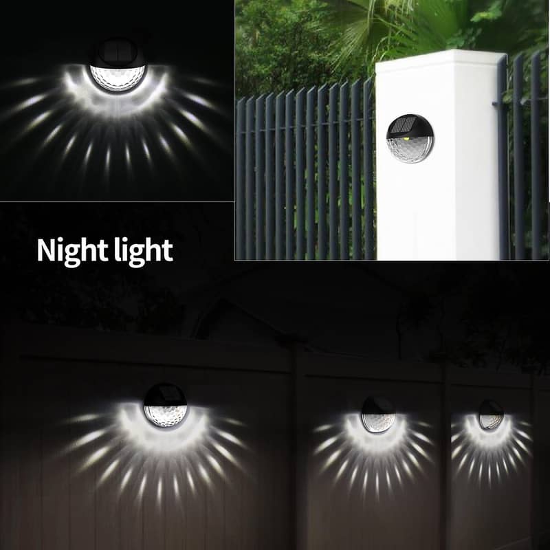 6 LED Cool White Colored Solar Powered Gutter Light,Rain Resistant 9