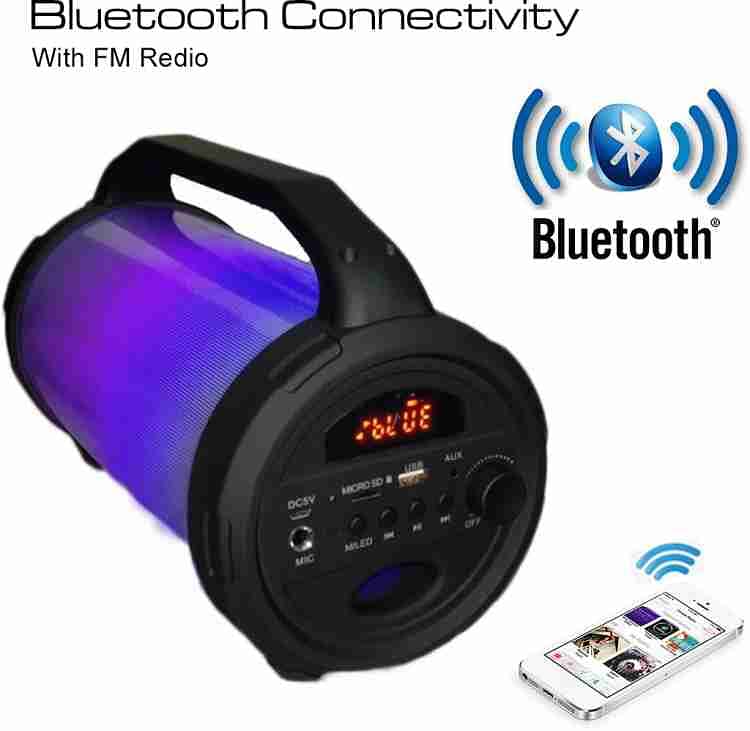 (KTX 1300) 8 inch Speaker With Wired Mic Remote+Colourful light LED 12