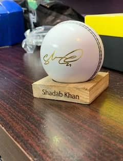 Shadab Khan Signed Leather Cork Ball