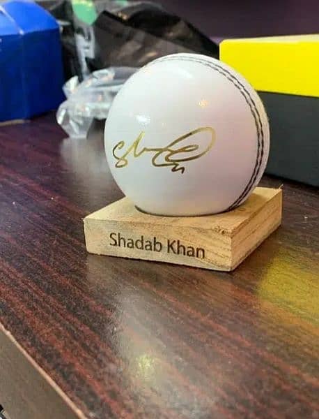 Shadab Khan Signed Leather Cork Ball 0