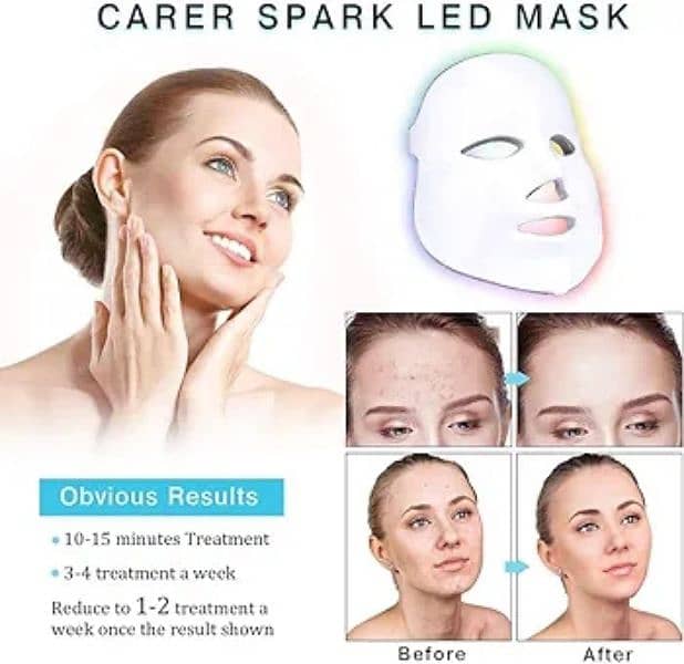Facial Acne Treatment,7 Color LED Light Mask Home Use Ski Anti-ageing 2