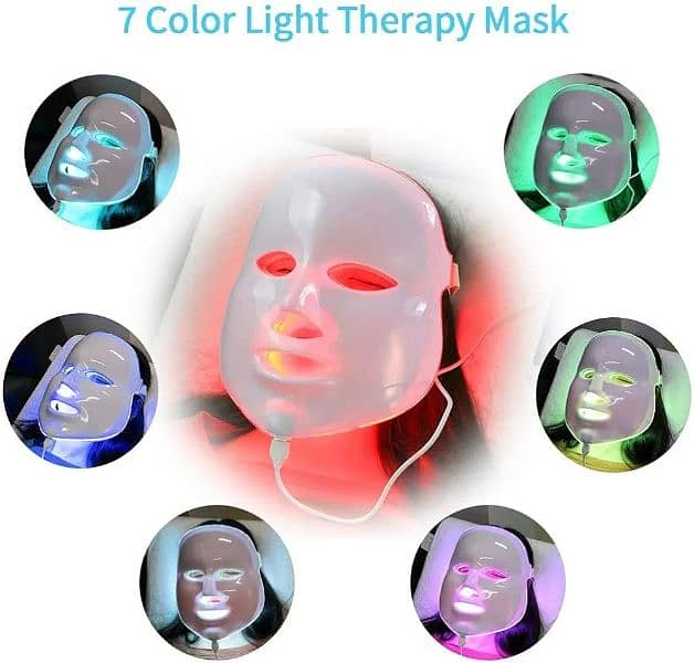 Facial Acne Treatment,7 Color LED Light Mask Home Use Ski Anti-ageing 4