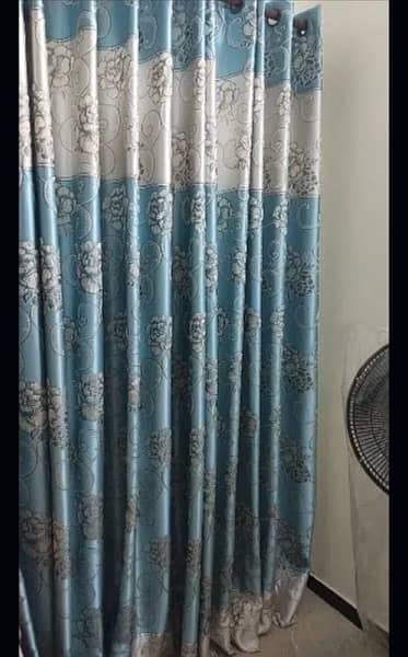 Skyblue and offwhite curtains 1