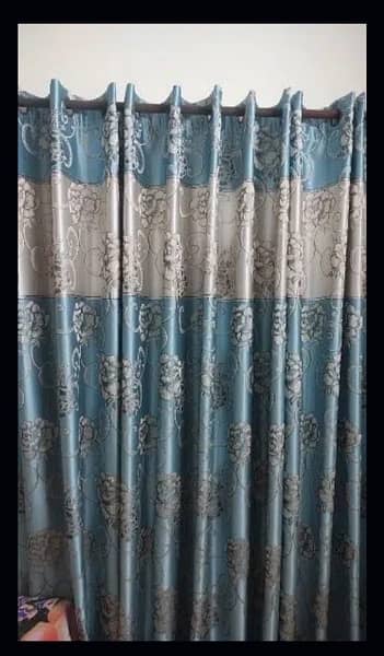 Skyblue and offwhite curtains 2
