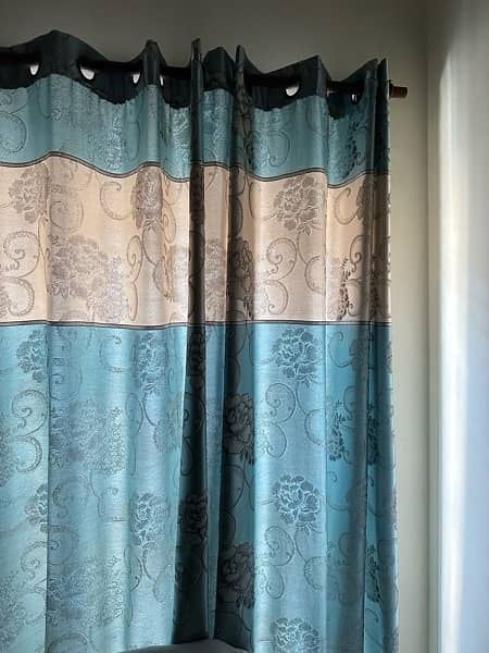 Skyblue and offwhite curtains 4