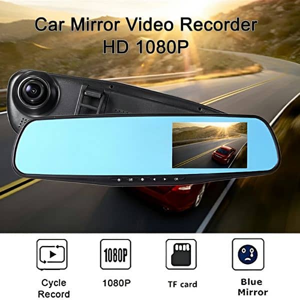 Full HD 1080P Dual Mirror Camera With 4.5" TFT Crystal-Clear Dashcam 1