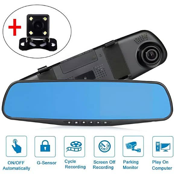 Full HD 1080P Dual Mirror Camera With 4.5" TFT Crystal-Clear Dashcam 5