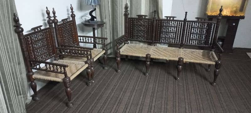 2 sofa set 5 seater cheniot Antique & molti foam read description 7