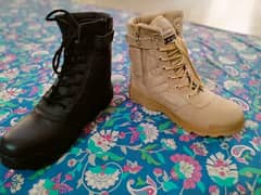 Long Swat & Delta Shoes for Men - Army Style Boots - Khaki & Black 0