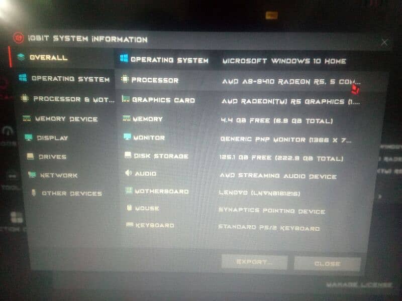 Lenovo Gaming laptop AMD A9 7th gen R5 Graphics 8GB DDR4 ram 224GB SSD 12