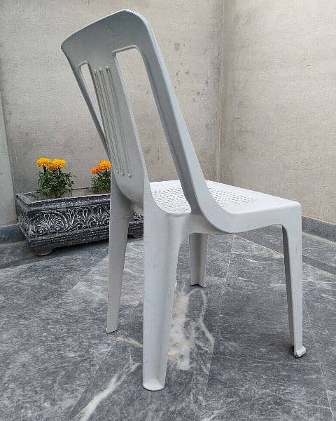 Plastic 6 Chairs and 1 table set Marble White 6