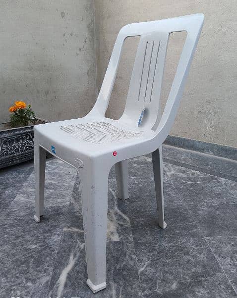 Plastic 6 Chairs and 1 table set Marble White 8