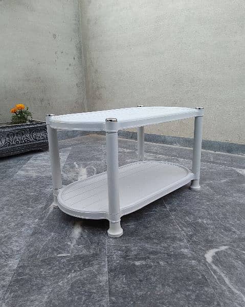 Plastic 6 Chairs and 1 table set Marble White 9
