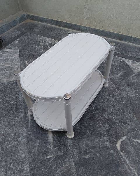 Plastic 6 Chairs and 1 table set Marble White 11