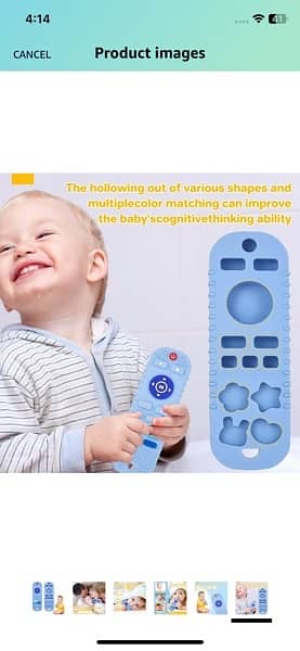 Dubai branded silicon baby teether with strip 100% Bpa free 3
