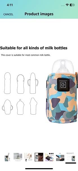 Dubai branded Portable Bottle Keep Warm, USB Travel Milk Heat Keeper 3