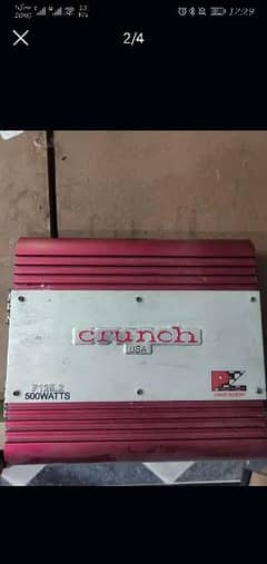 Crunch USA 500 Watts 2 Channel Amplifier.
