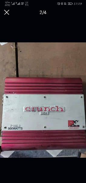 Crunch USA 500 Watts 2 Channel Amplifier. 0
