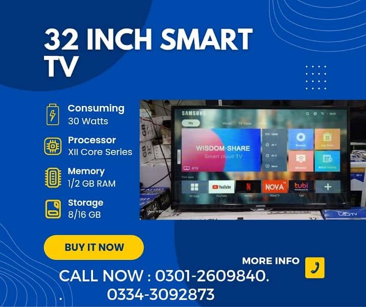 32 INCH SMART LED TV WITH MOBILE WIRLESS DISPLAY 0