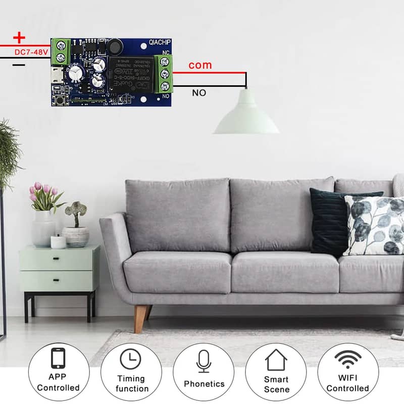 Ewelink wifi smart switch DC 12v 7~48v controlled for electric lock 8