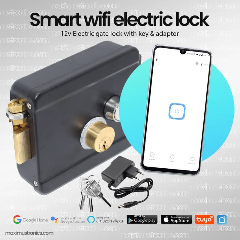 tuya electric lock wifi mobile app main gatelock rimlock doorlock 0