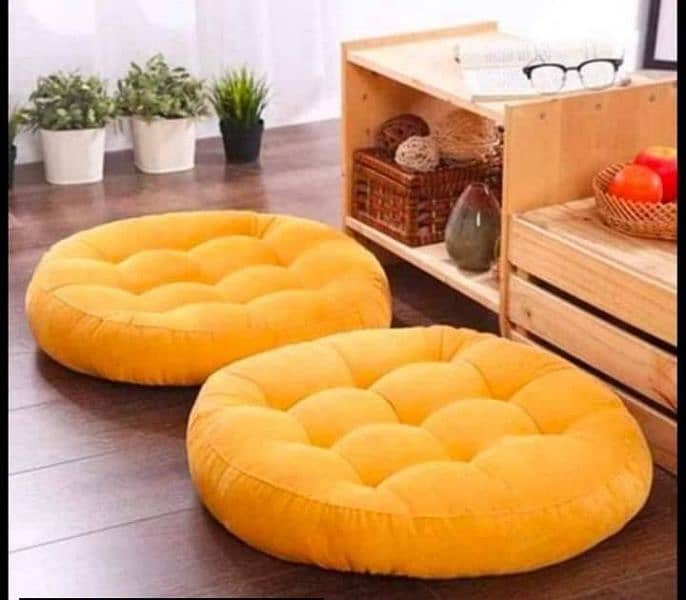 2 PCs Velvet Floor Cushions | Delivery Available 4